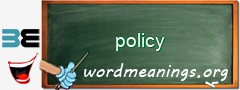 WordMeaning blackboard for policy